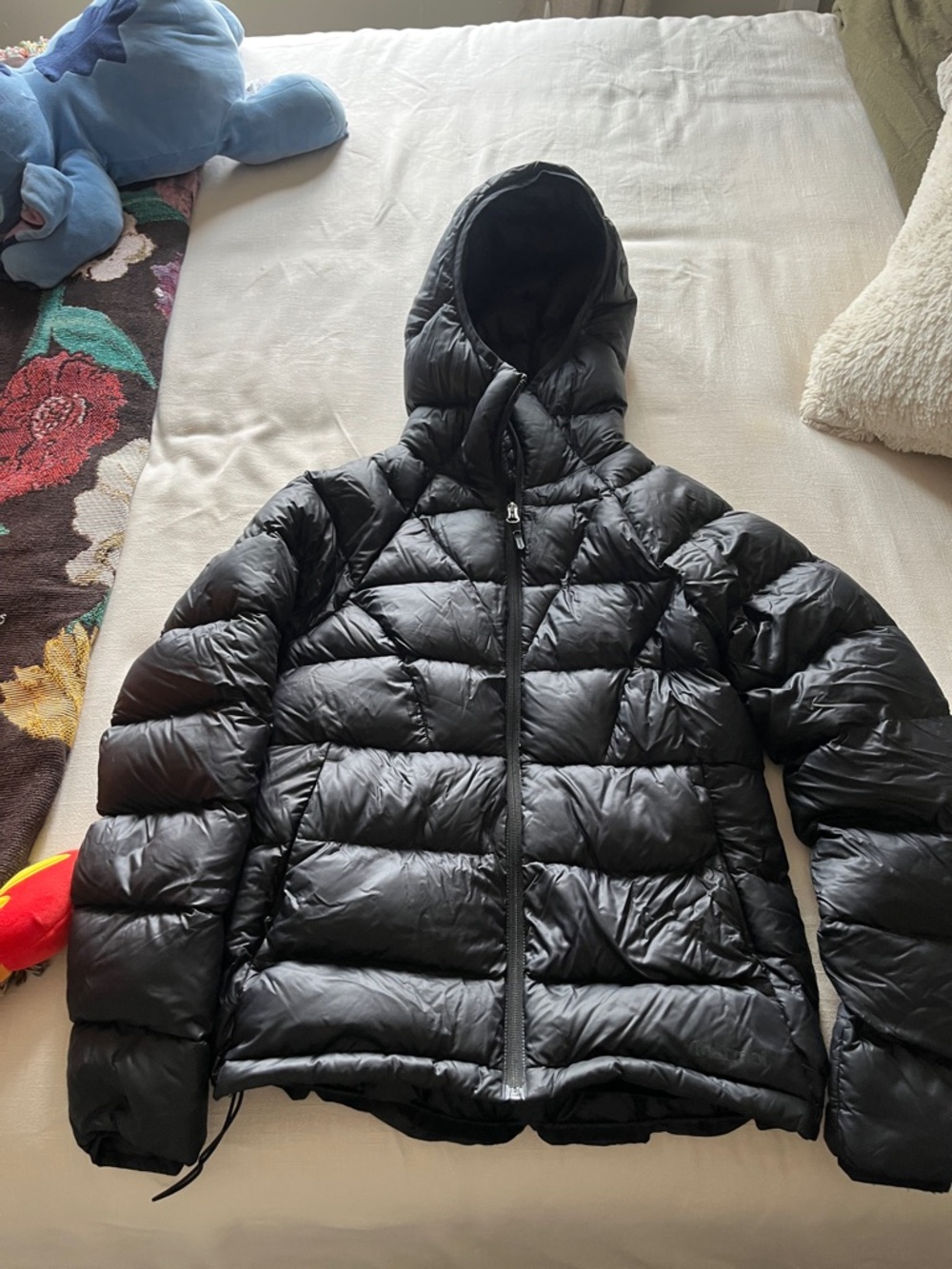 Black Quilted Puffer Hooded Jacket